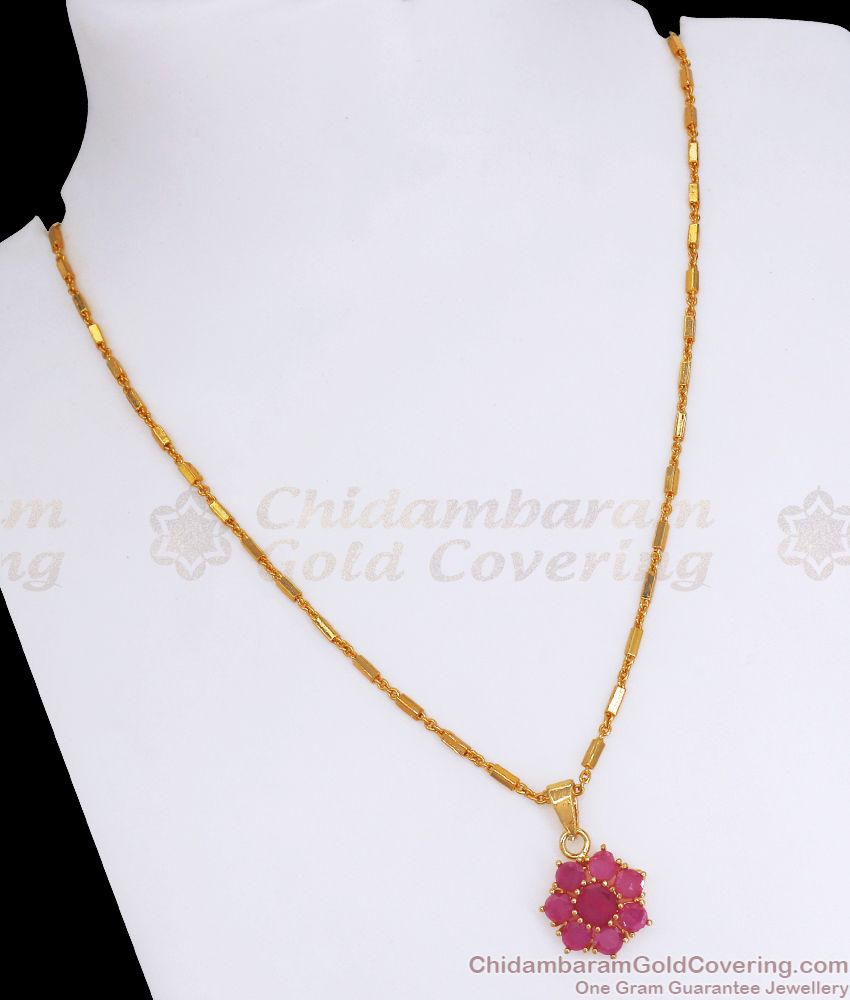 Beautiful Gold Imitation Pendant Jewelry Ruby Stone Design SMDR882