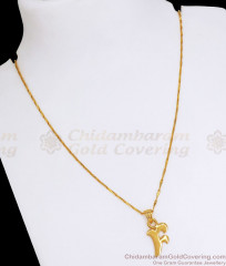 One Gram Gold Plated Alphabet F Pendant Short Chain SMDR883  One Gram Gold Plated Alphabet F Pendant Short Chain SMDR883