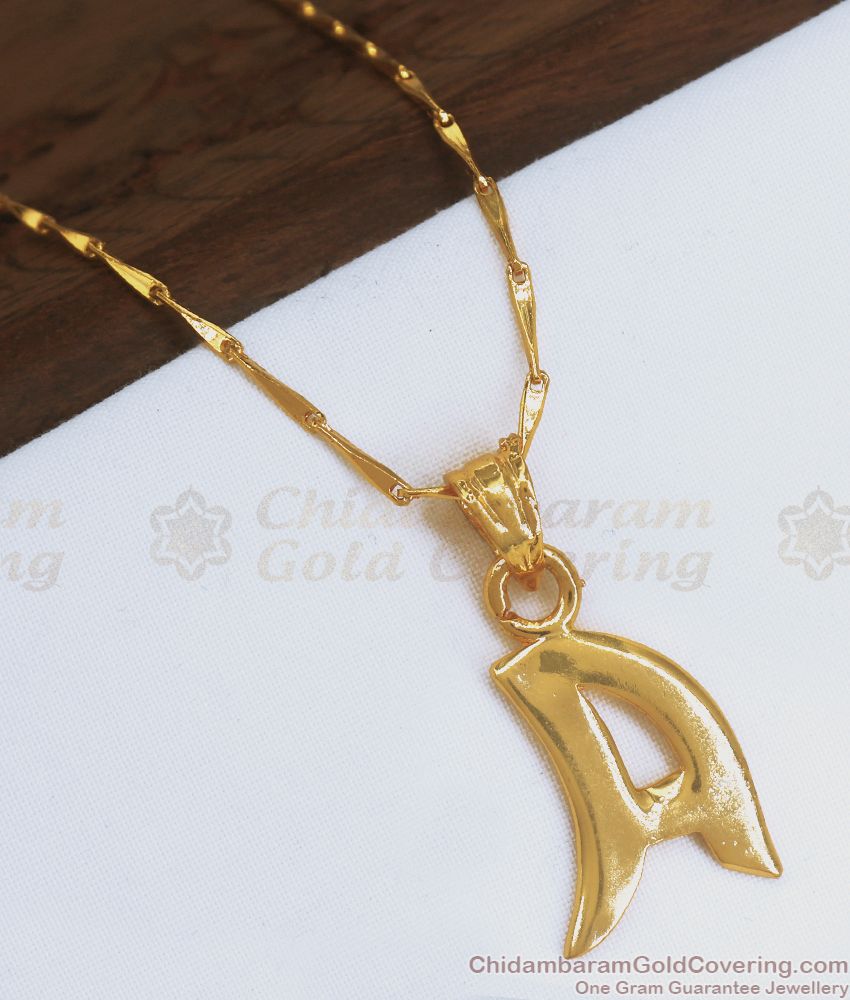 Letter A Design Gold Pendant Chain Shop Online SMDR884