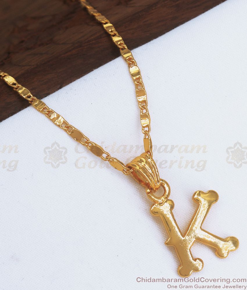 Daily Use Alphabet K Pendant Chain With Price SMDR887
