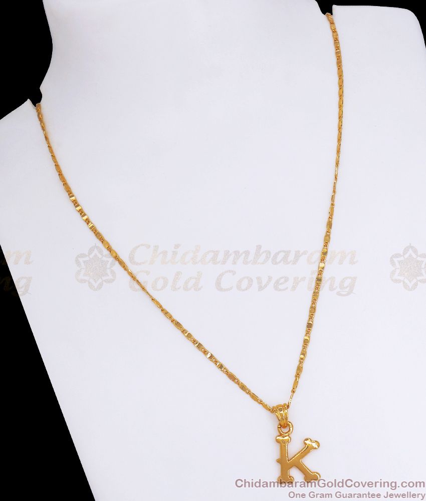 Daily Use Alphabet K Pendant Chain With Price SMDR887