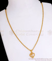 Daily Wear One Gram Gold Heart Pendant Short Chain SMDR889