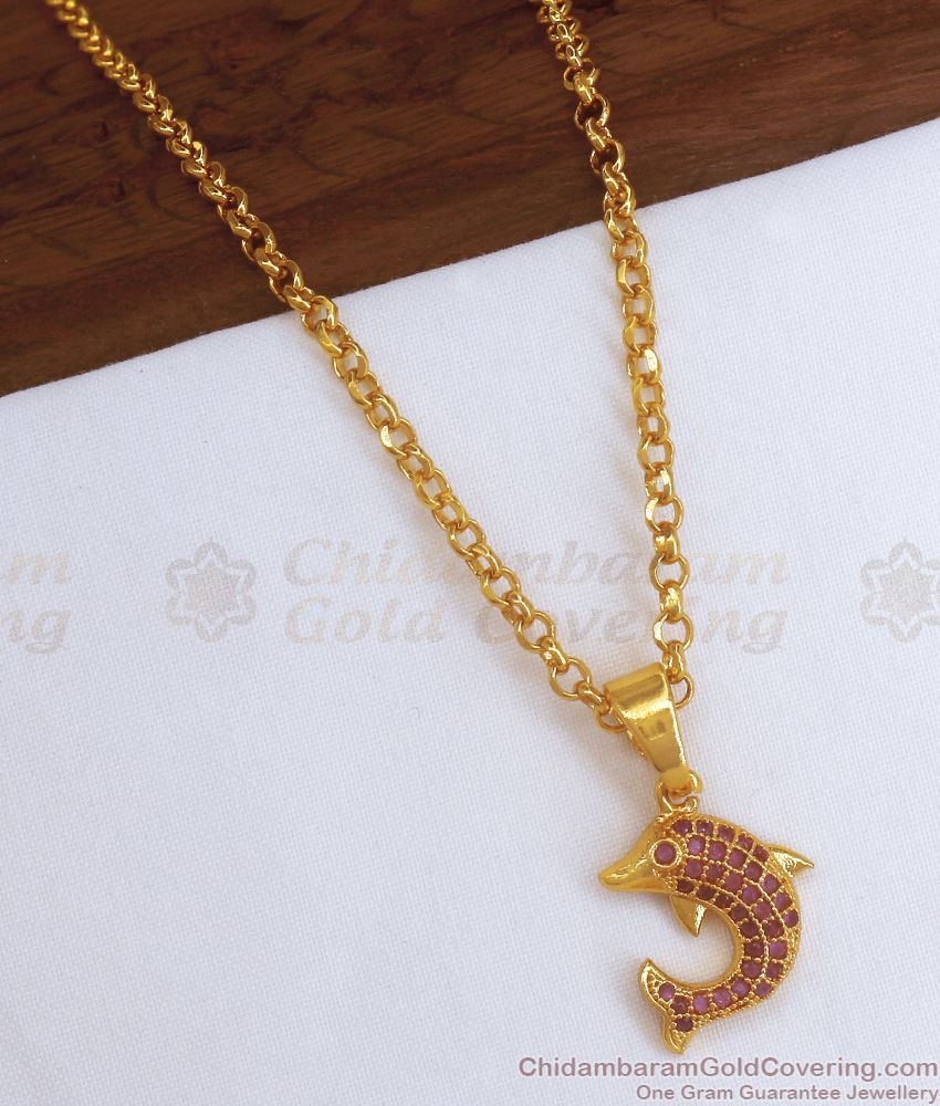 Latest Gold Pendant Short Chain Shop Online SMDR891