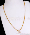 Stylish One Gram Gold Short Chain With Stone Pendant SMDR896