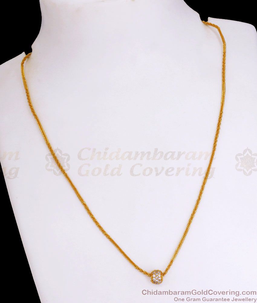 1 Gram Gold White Ball Pendant Chain Shop Online SMDR898 1 Gram Gold White Ball Pendant Chain Shop Online SMDR898