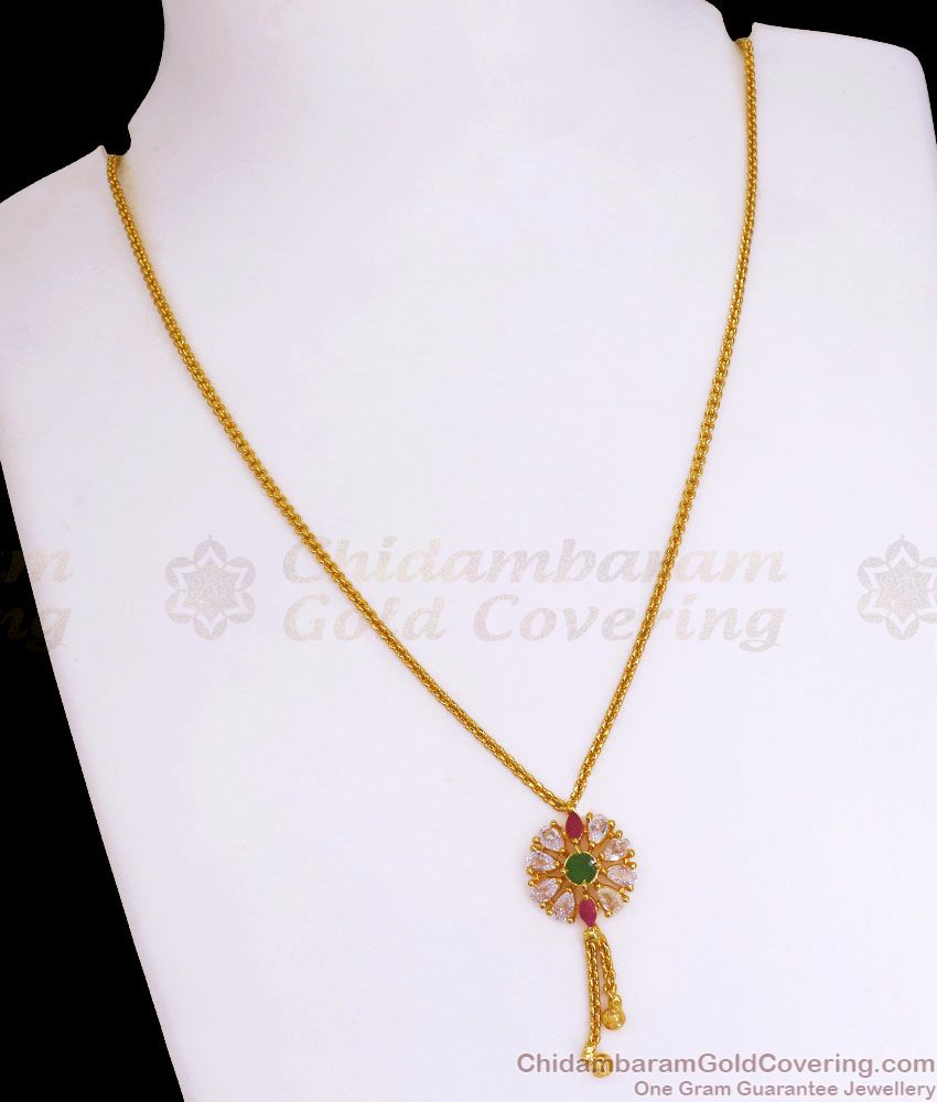 Stylish Floral Ad Stone Pendant Chain Shop Online SMDR899 Stylish Floral Ad Stone Pendant Chain Shop Online SMDR899