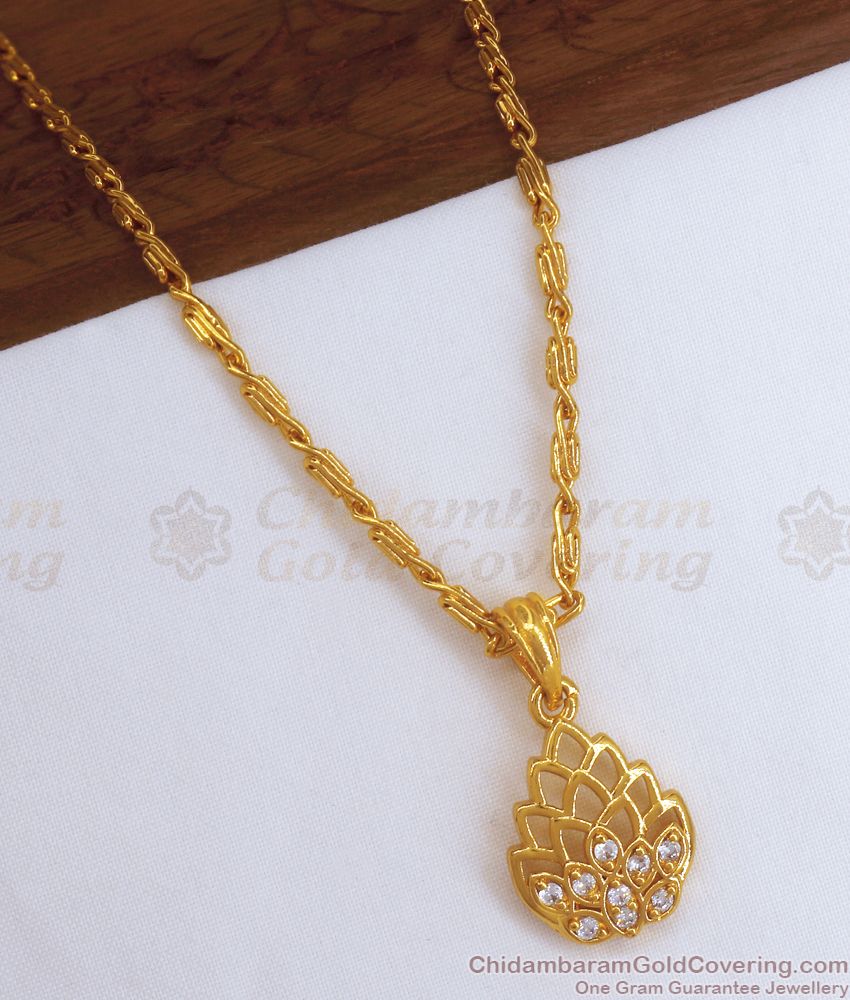Light Weight Gold Plated Pendant Leaf Pattern Chain SMDR900