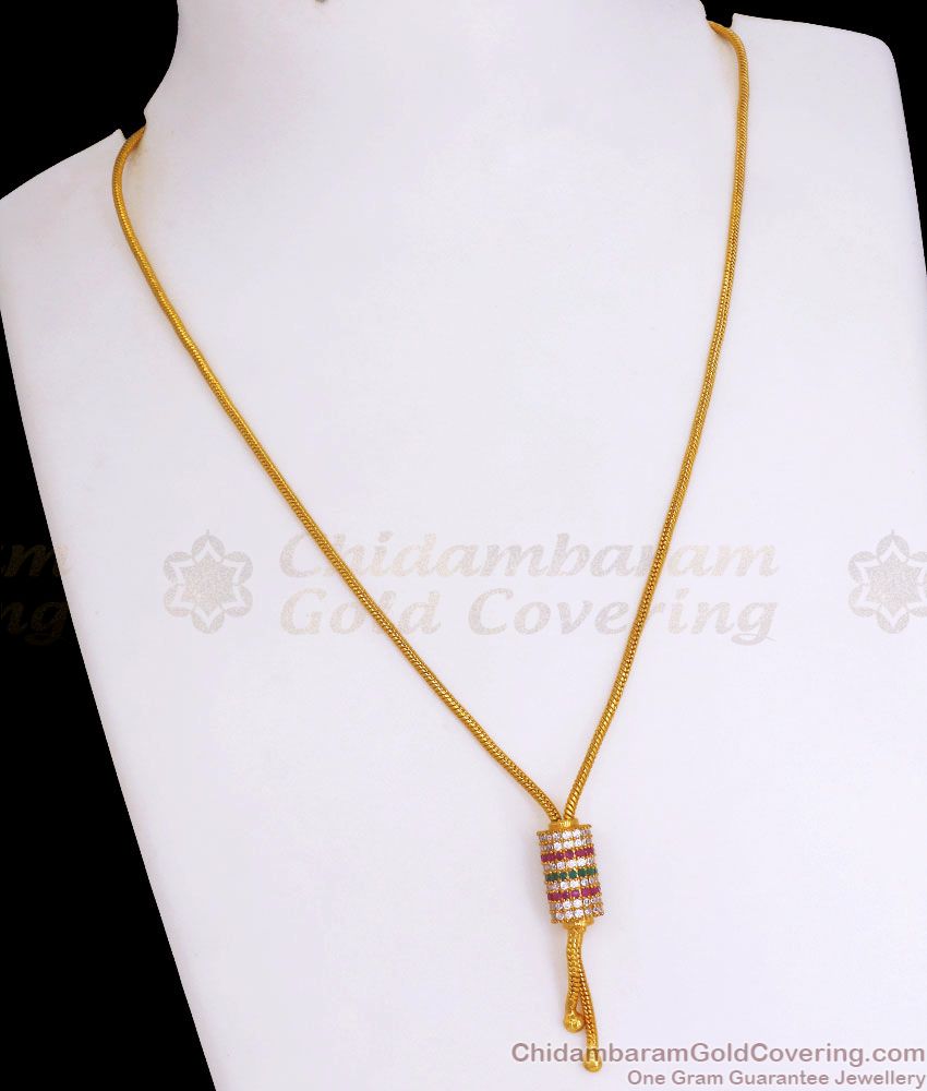 College Wear Gold Imitation Pendant With Short Chain SMDR905