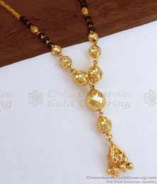 Black Beaded Gold Mangalsutra Pendant Chain Shop Online SMDR906
