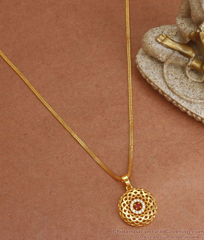 Attractive Gold Plated Flower Pendant With Chain Shop Online SMDR911 Attractive Gold Plated Flower Pendant With Chain Shop Online SMDR911