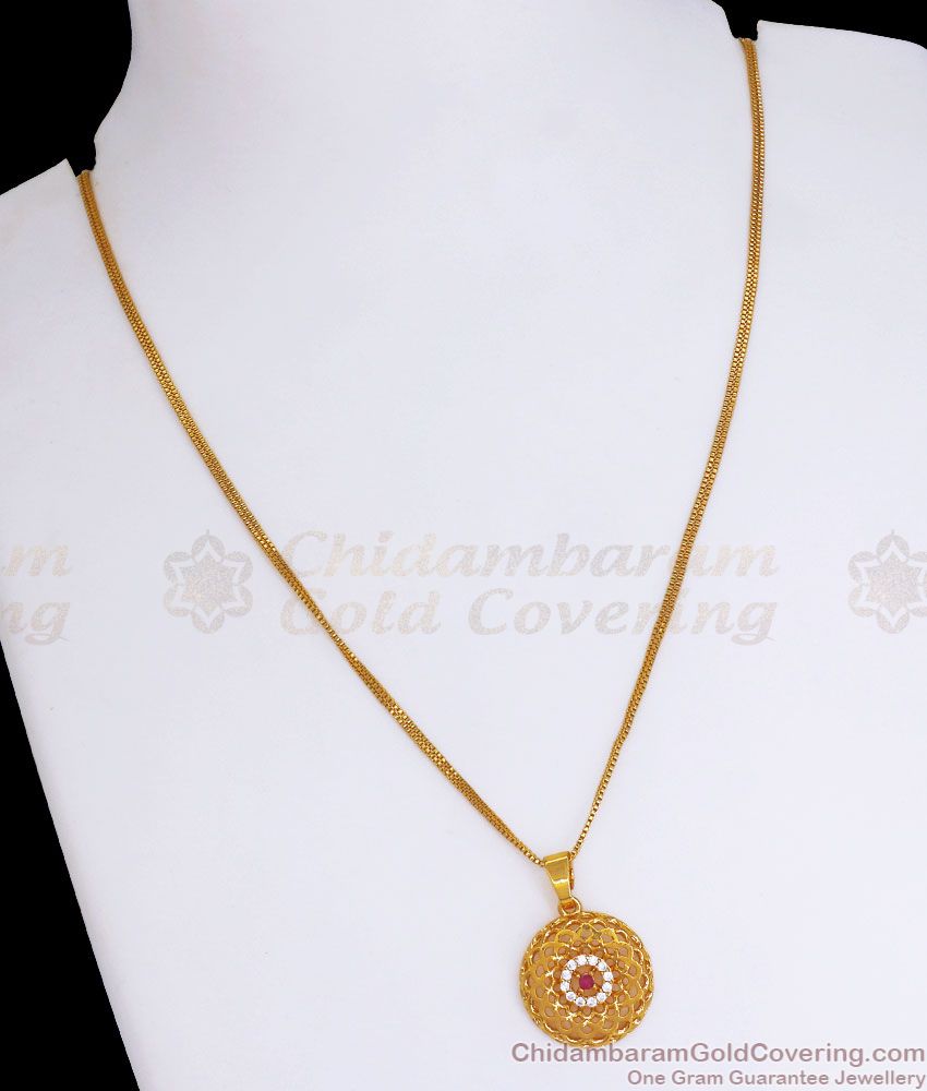 Attractive Gold Plated Flower Pendant With Chain Shop Online SMDR911 Attractive Gold Plated Flower Pendant With Chain Shop Online SMDR911