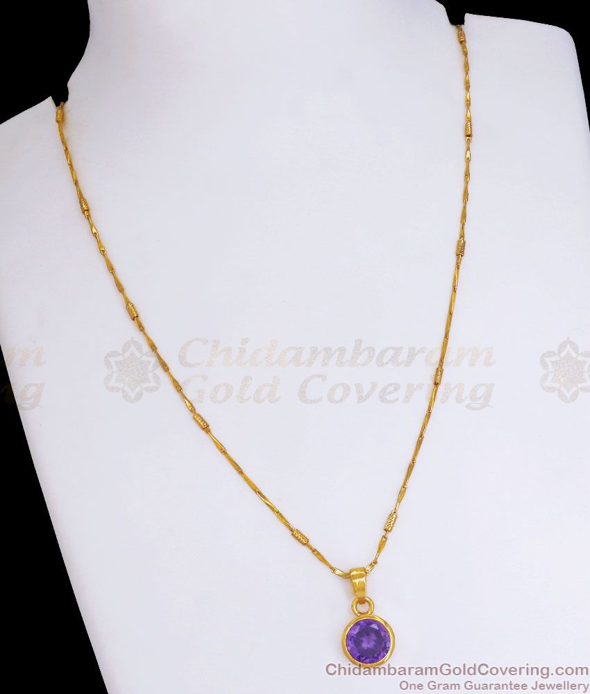 Stunning Amethyst Pendant Gold Plated Chain Shop Online SMDR912