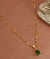 Emerald Droplet Gold Plated Pendant With Chain SMDR913