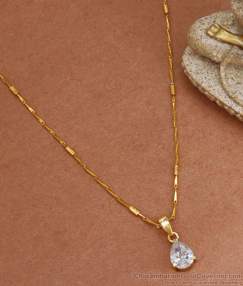 White Quartz Pendant Chain Gold Plated Jewelry SMDR915 White Quartz Pendant Chain Gold Plated Jewelry SMDR915