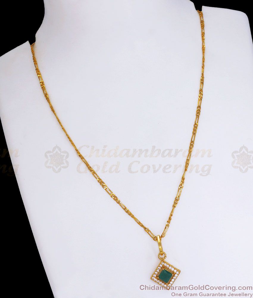 New Model Light Weight Ad Stone Gold Pendant Chain Shop Online SMDR918