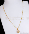 Regular Use Gold Plated Short Pendant Chain With White Stone SMDR920