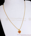 Latest Ruby Stone Gold Plated Heart Pendant Wheat Chain Shop Online SMDR922