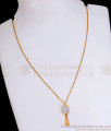 Lucky White Stone Gold Plated Pendant Chain Shop Online SMDR928