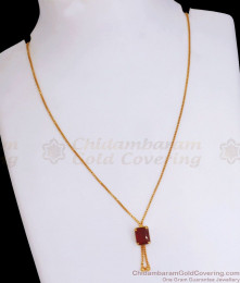 Single Ruby Stone Dollar Gold Plated Chain Shop Online SMDR929 Single Ruby Stone Dollar Gold Plated Chain Shop Online SMDR929