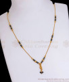 Latest Single Line Gold Plated Mangalsutra Pendant Chain Design SMDR937