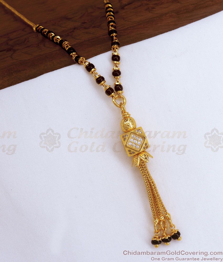 Black Gold Beaded Mangalsutra Pendant Chain Regular Use Collections SMDR938