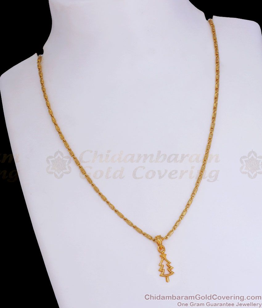 Christmas Tree Gold Pendant Chain Buy Online SMDR945