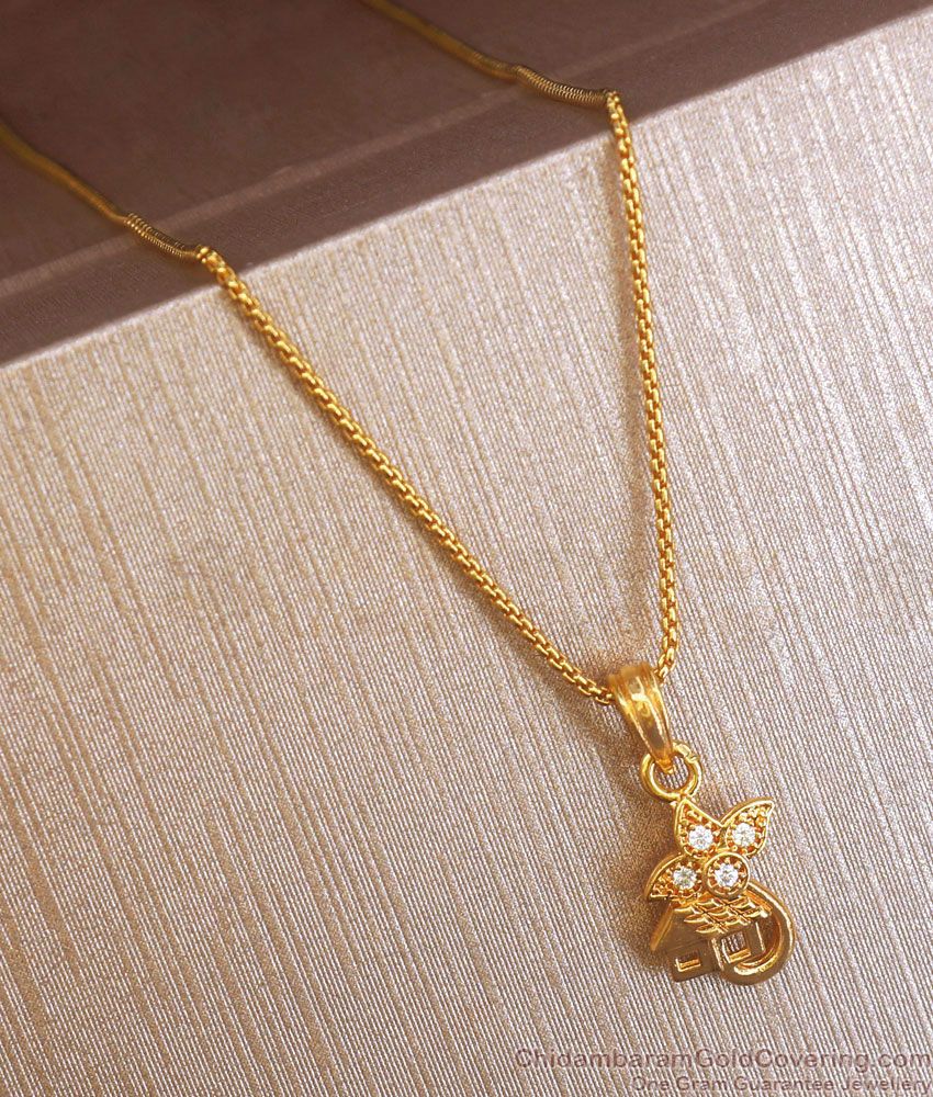 One Gram Gold Leaf Pendant Chain For Daily Wear Shop Online SMDR949