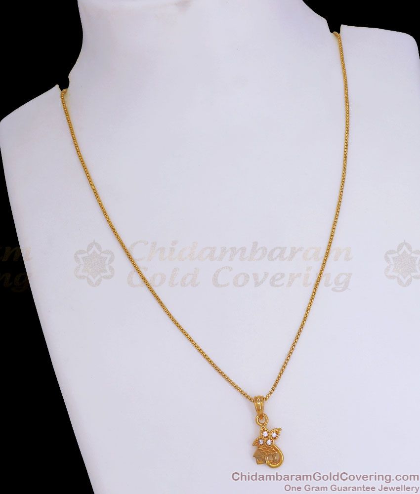 One Gram Gold Leaf Pendant Chain For Daily Wear Shop Online SMDR949 One Gram Gold Leaf Pendant Chain For Daily Wear Shop Online SMDR949