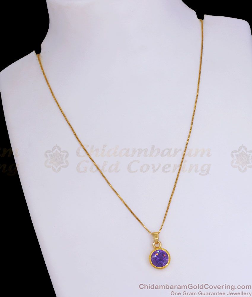 Stunning Amethyst Pendant Gold Plated Chain Shop Online SMDR953