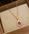 Grand Ruby White Pendant Chain For College and Office Wear SMDR957