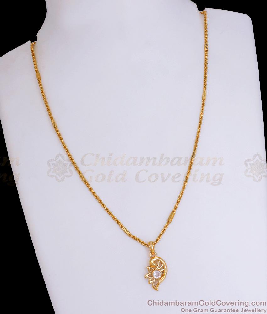 Beautiful Peacock Pendant Gold Imitation Chain White Stone Collections SMDR969