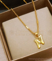 Letter M Gold Plated Pendant With Chain Daily Wear Collections SMDR971