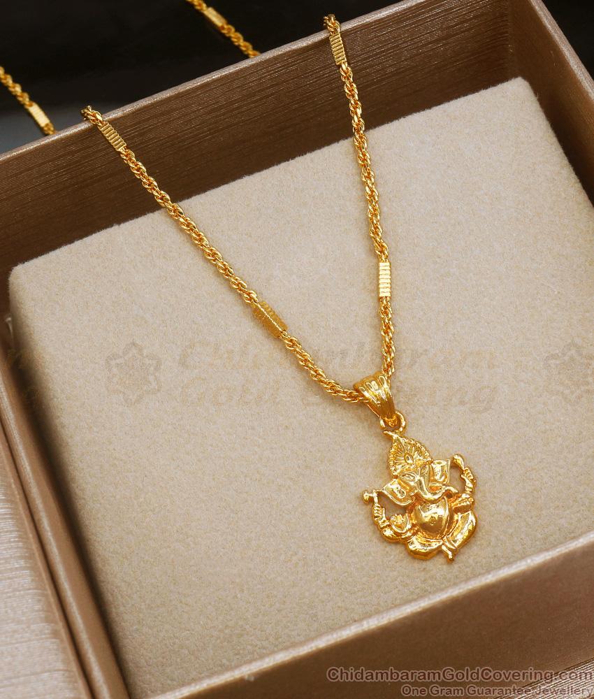 Small Vinayagar One Gram Gold Pendant Chain Shop Online SMDR978