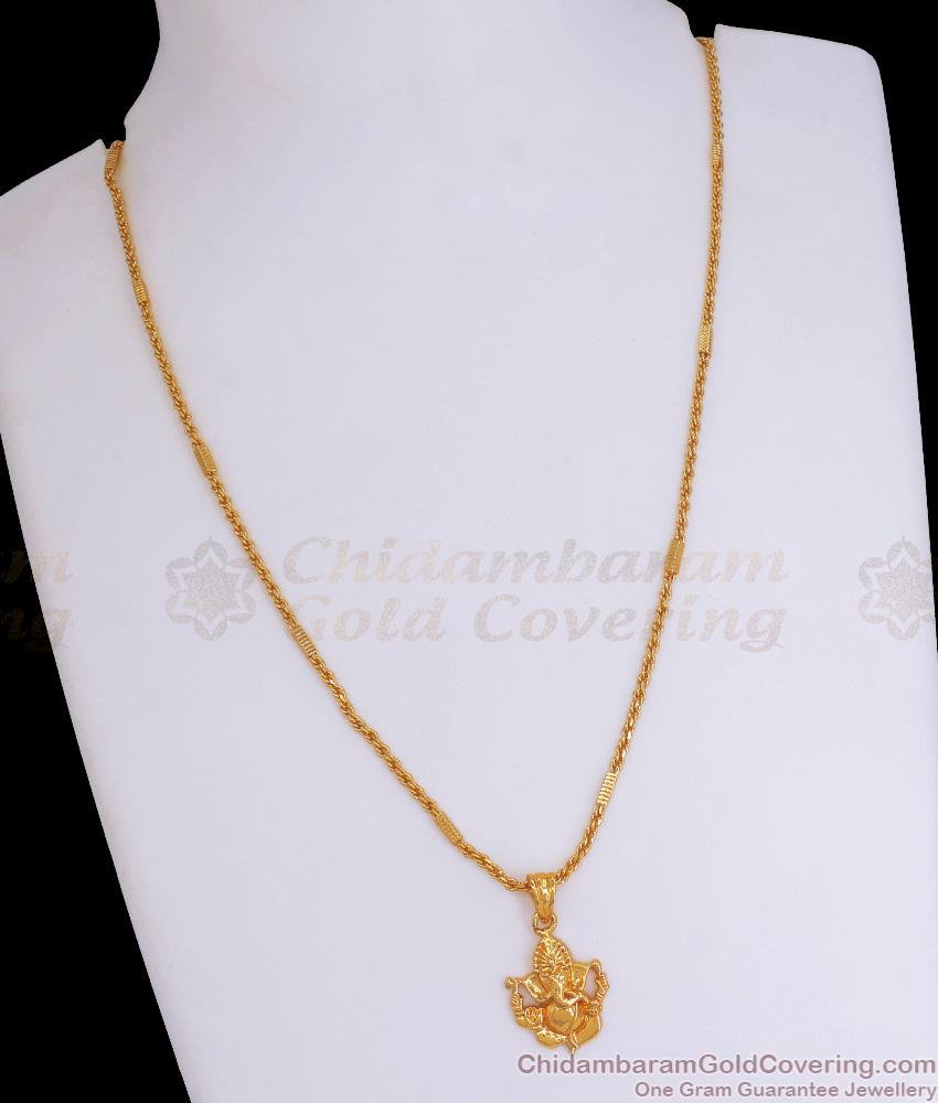 Small Vinayagar One Gram Gold Pendant Chain Shop Online SMDR978