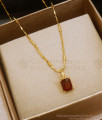 Lucky Ruby Stone Gold Plated Short Pendant Chains Shop Online SMDR985