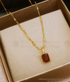 Lucky Ruby Stone Gold Plated Short Pendant Chains Shop Online SMDR985 Lucky Ruby Stone Gold Plated Short Pendant Chains Shop Online SMDR985