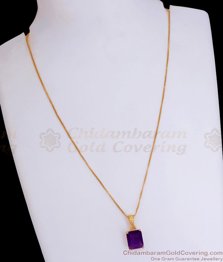 Sugilite Amethyst Stone One Gram Gold Pendant Chain Shop Online SMDR986