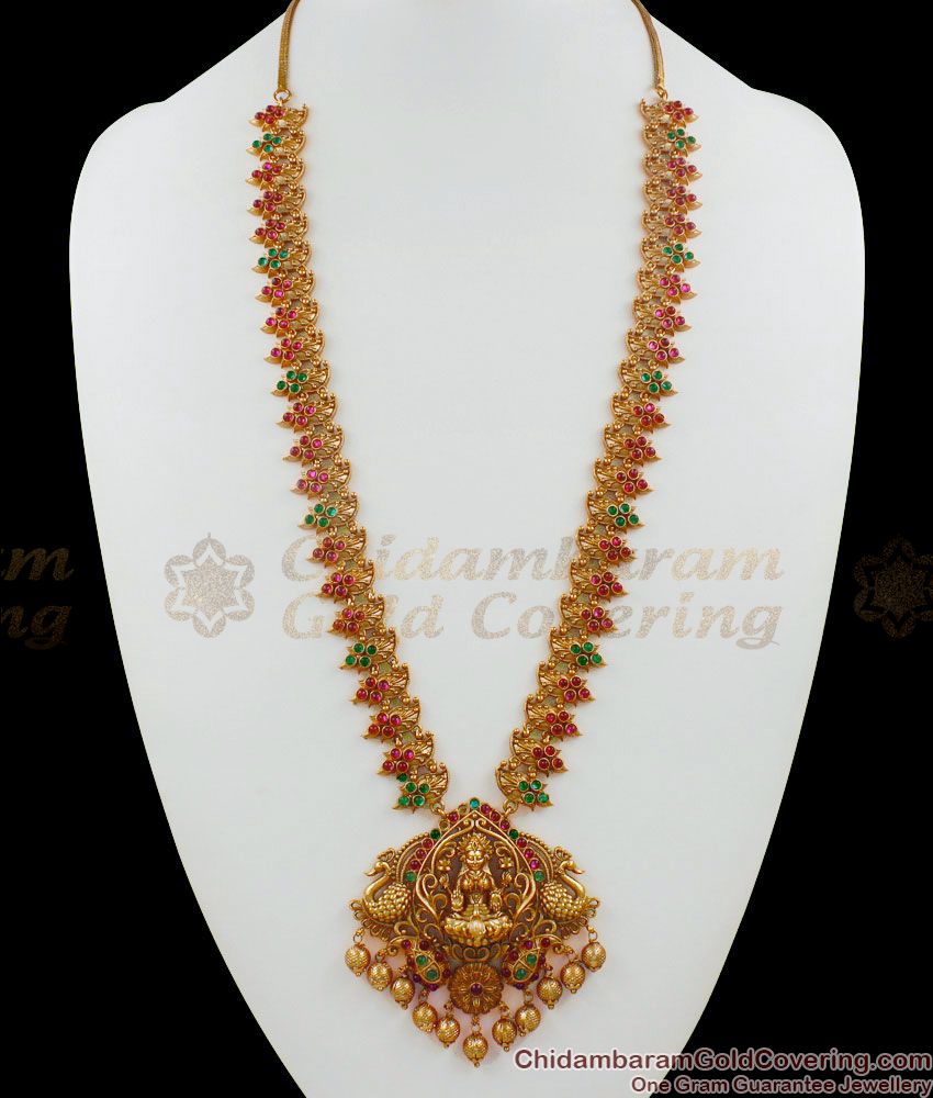 ANTQ1002 - Premium Finish Antique Nagas Jewelry First Quality Temple Set Haram Collections