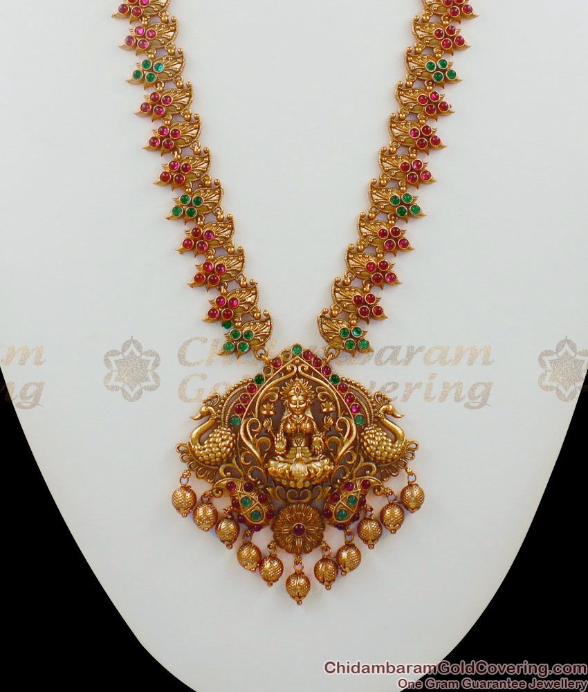 ANTQ1002 - Premium Finish Antique Nagas Jewelry First Quality Temple Set Haram Collections