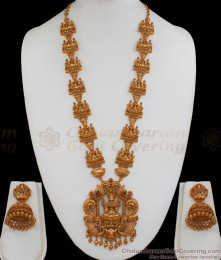 ANTQ1007 - Premium Antique Matt Finish Full Lakshmi Dollar Haram Set Bridal Collections ANTQ1007 - Premium Antique Matt Finish Full Lakshmi Dollar Haram Set Bridal Collections