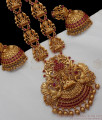 ANTQ1008 - Premium Finish Antique Nagas Jewelry First Quality Temple Set Haram Collections