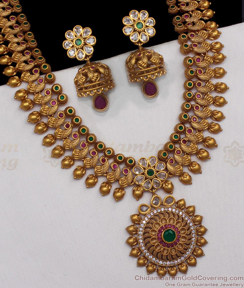 ANTQ1018- Kundan Stone Premium Matt Antique Haram Wedding Collection