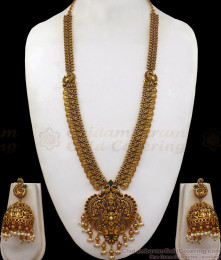 ANTQ1021 - Premium Finish Antique Nagas Jewelry Real Gold Tone Temple Set Haram Collections ANTQ1021 - Premium Finish Antique Nagas Jewelry Real Gold Tone Temple Set Haram Collections