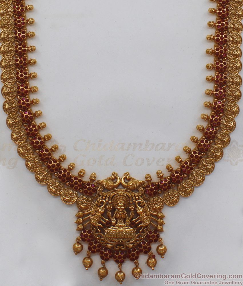 ANTQ1022 - Premium Finish Antique Kasu Malai Nagas Jewelry First Quality Temple Set Haram Collections