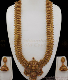 ANTQ1023 - First Quality Premium Antique Long Gold Haaram With Earrings ANTQ1023 - First Quality Premium Antique Long Gold Haaram With Earrings