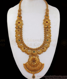 ANTQ1025 - Grand Bridal Wear Antique Dull Gold Haram Collections ANTQ1025 - Grand Bridal Wear Antique Dull Gold Haram Collections