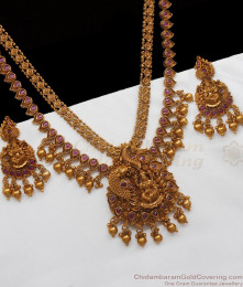 ANTQ1027 - Finest Piece Of Art Latest Antique Haram Earring Combo Set ANTQ1027 - Finest Piece Of Art Latest Antique Haram Earring Combo Set