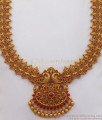 ANTQ1031 - Antique Haram Traditional Lakshmi Mango Design Long Necklace Earring Combo