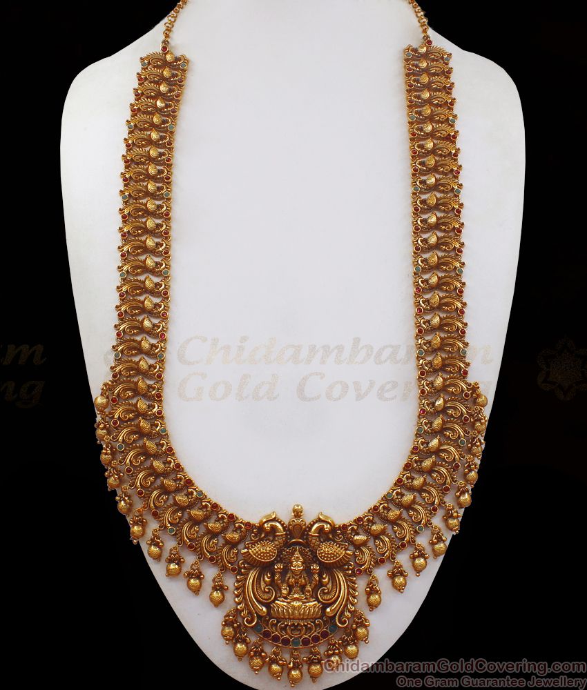 ANTQ1033 - Grand Antique Nagas Collection Premium Lakshmi Bridal Haram Set