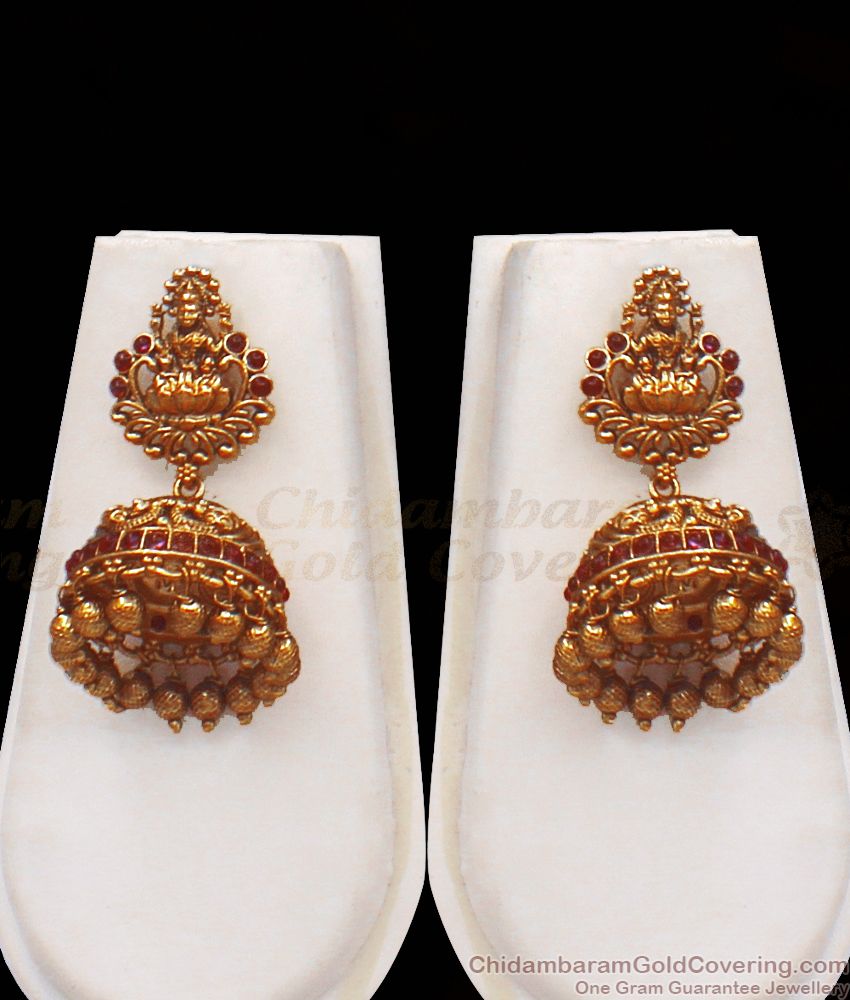 ANTQ1034 - Premium Nagas Temple Jewelry Lakshmi Kasu Haram Earring Combo